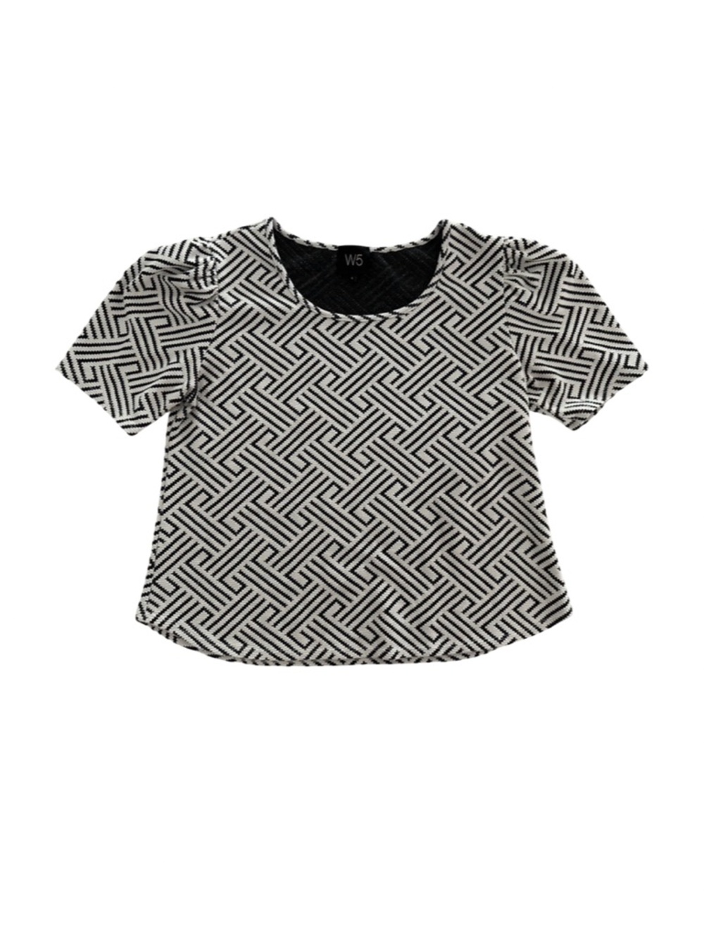 W5 Black and White Boxy Blouse